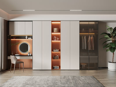 现代带梳妆台的衣柜3d模型 现代带梳妆台的衣柜