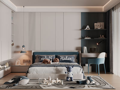 现代卧室 儿童房 男孩房