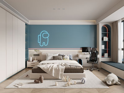 现代卧室 儿童房 男孩房