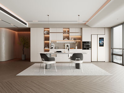 现代餐厅3d模型 现代餐厅