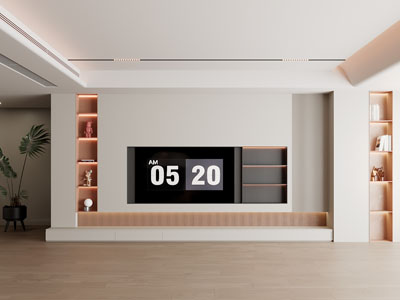 现代客厅电视背景墙3d模型 现代客厅电视背景墙