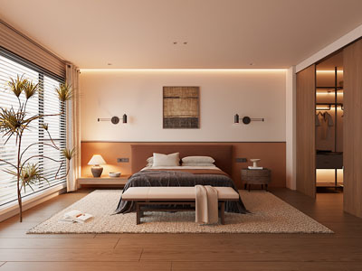 侘寂风中古风卧室