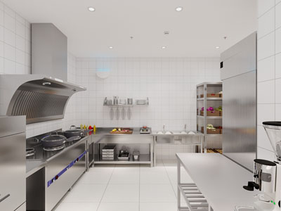 现代饭店餐厅后厨3d模型 现代饭店餐厅后厨