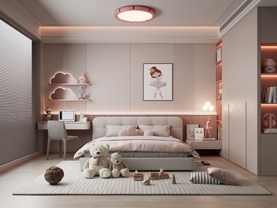 现代卧室 儿童房 女儿房 公主房