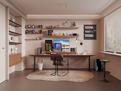 现代中古风书房