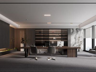现代董事长 总经理办公室3d模型 现代董事长 总经理办公室