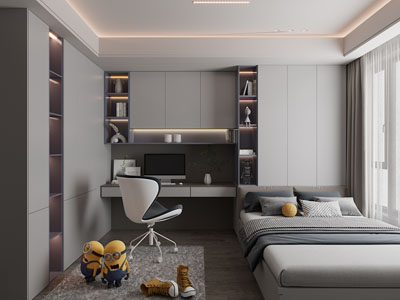 现代榻榻米卧室 儿童房 男孩房