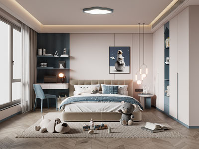 现代卧室 儿童房 男孩房