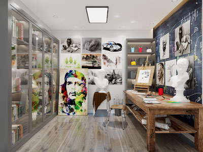 工业风loft画室 休闲室