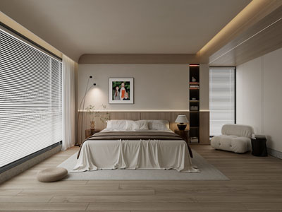 现代原木风卧室