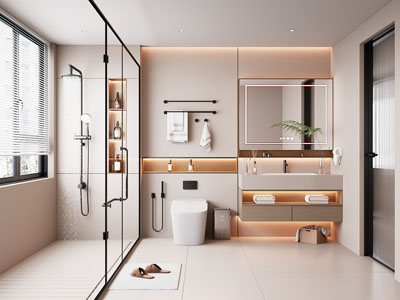 现代奶油风卫浴间 洗手间