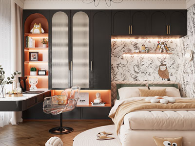 法式榻榻米卧室 儿童房