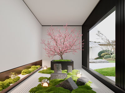 新中式室内景观园艺小品