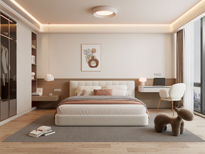 现代奶油风卧室