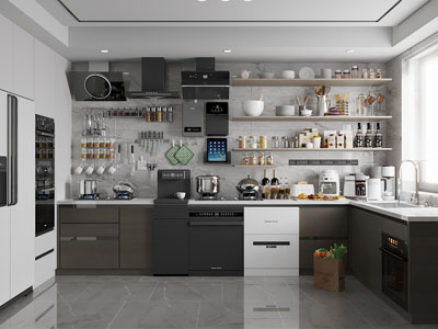 现代厨房 厨具组合 厨房电器3d模型 现代厨房 厨具组合 厨房电器