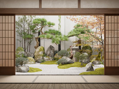 新中式室内景观园艺小品