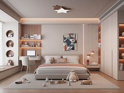 现代卧室 儿童房 公主房