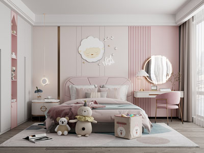 现代卧室 儿童房 公主房