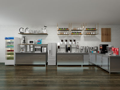 现代奶茶店商业设备3d模型 现代奶茶店商业设备
