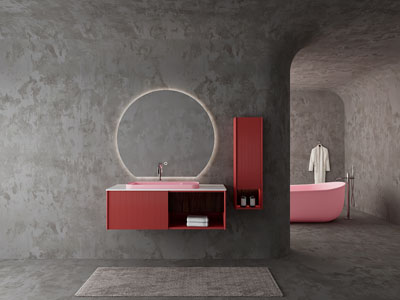 侘寂风洗手台 浴缸 浴室柜