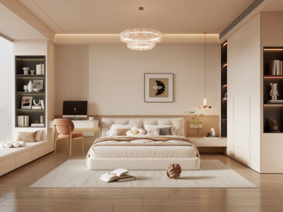 现代奶油风卧室