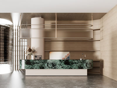 现代大堂前台接待台3d模型 现代大堂前台接待台