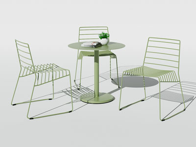 现代铁艺休闲餐桌椅组合