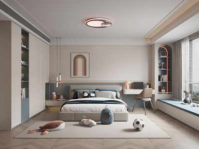 现代卧室 儿童房 男孩房
