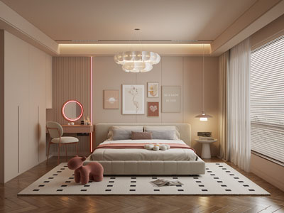 现代卧室 儿童房 公主房