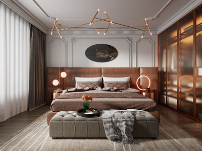 现代中古风卧室