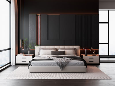 现代暗黑风卧室