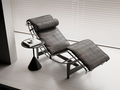 现代躺椅 休闲椅子 边几