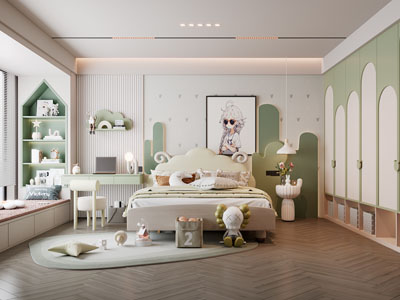 现代卧室 儿童房 公主房
