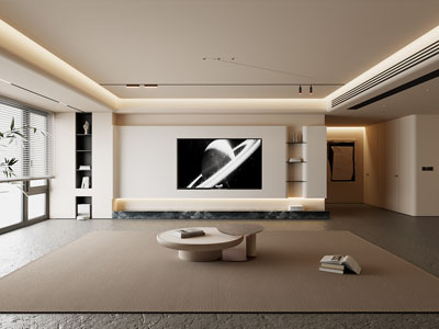 现代客厅电视背景墙3d模型 现代客厅电视背景墙
