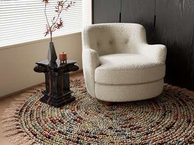 现代单人沙发 边几