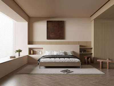 现代原木风卧室