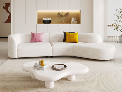 现代奶油风多人沙发3d模型 现代奶油风多人沙发