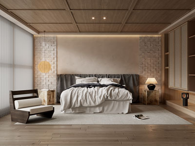 侘寂风中古风卧室