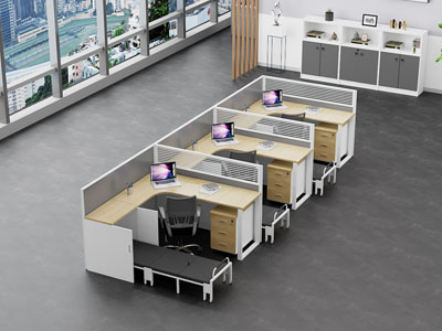 现代公共办公区 办公桌椅组合3d模型 现代公共办公区 办公桌椅组合