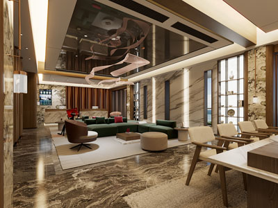 现代会所接待区3d模型 现代会所接待区