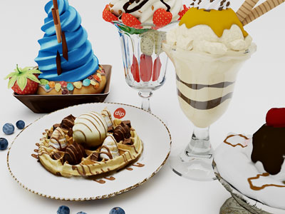 现代冰激凌 冷饮水果食物