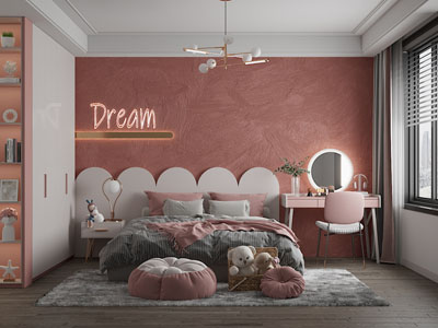 现代卧室 儿童房 公主房
