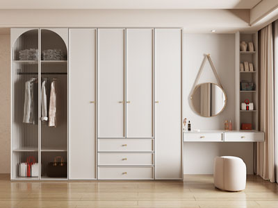 现代奶油风衣柜 衣服3d模型 现代奶油风衣柜 衣服