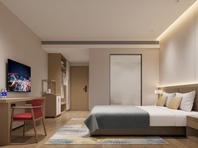 新中式酒店客房3d模型 新中式酒店客房