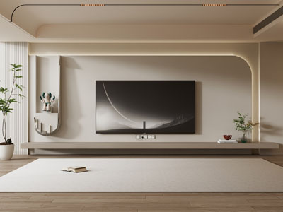现代客厅电视背景墙3d模型 现代客厅电视背景墙