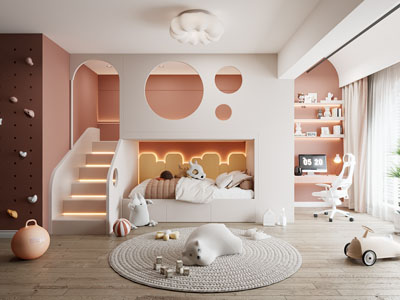 现代卧室 儿童房 公主房