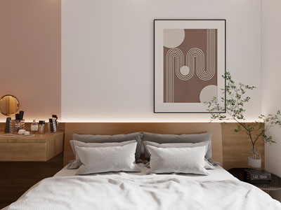 现代原木风卧室