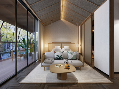 侘寂风民宿客房3d模型 侘寂风民宿客房