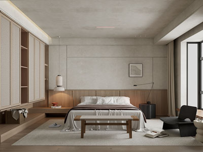 侘寂风中古风卧室