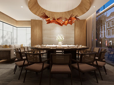 新中式酒店包厢包间3d模型 新中式酒店包厢包间